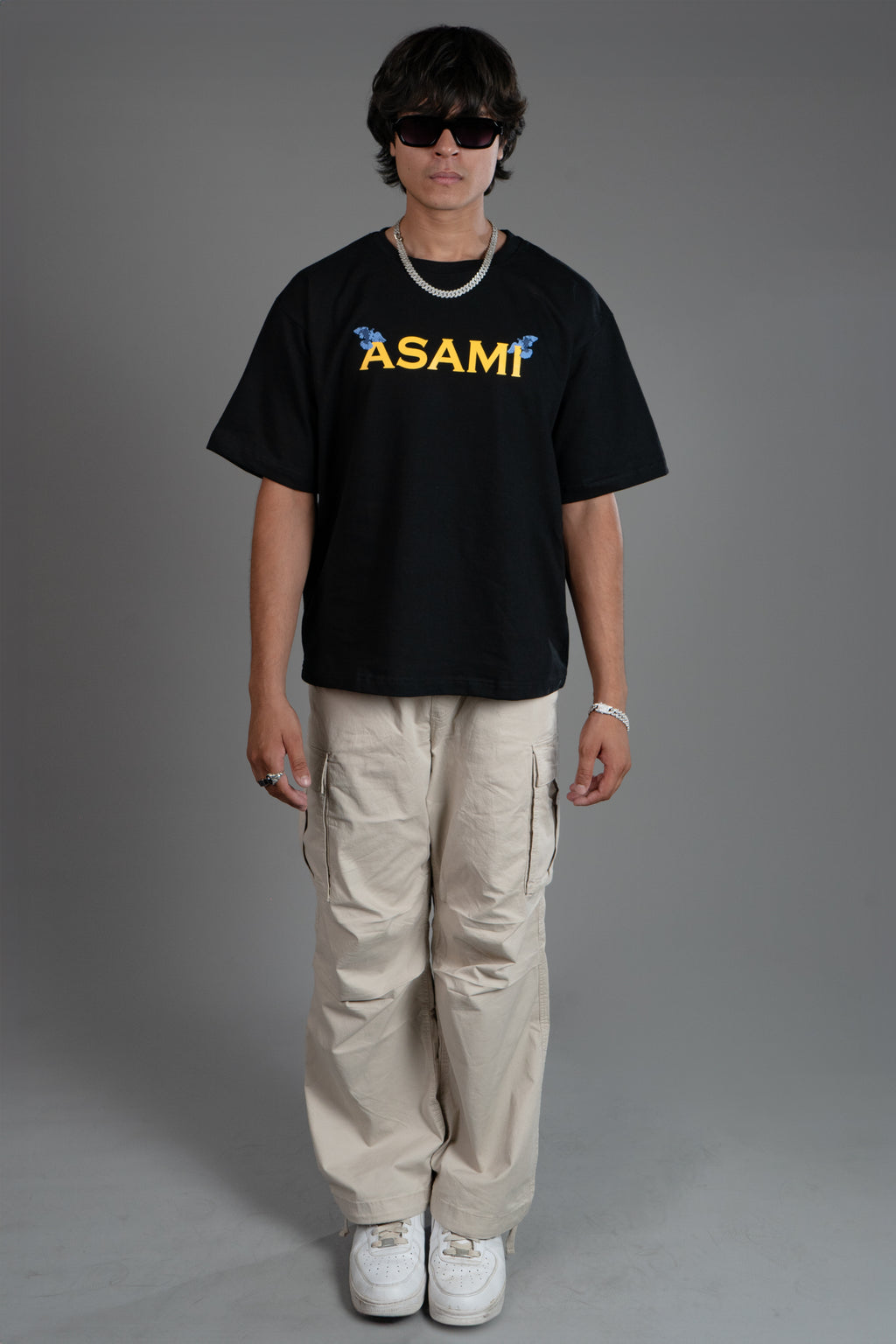 ASAMI Dual Print Black Oversized T-Shirt