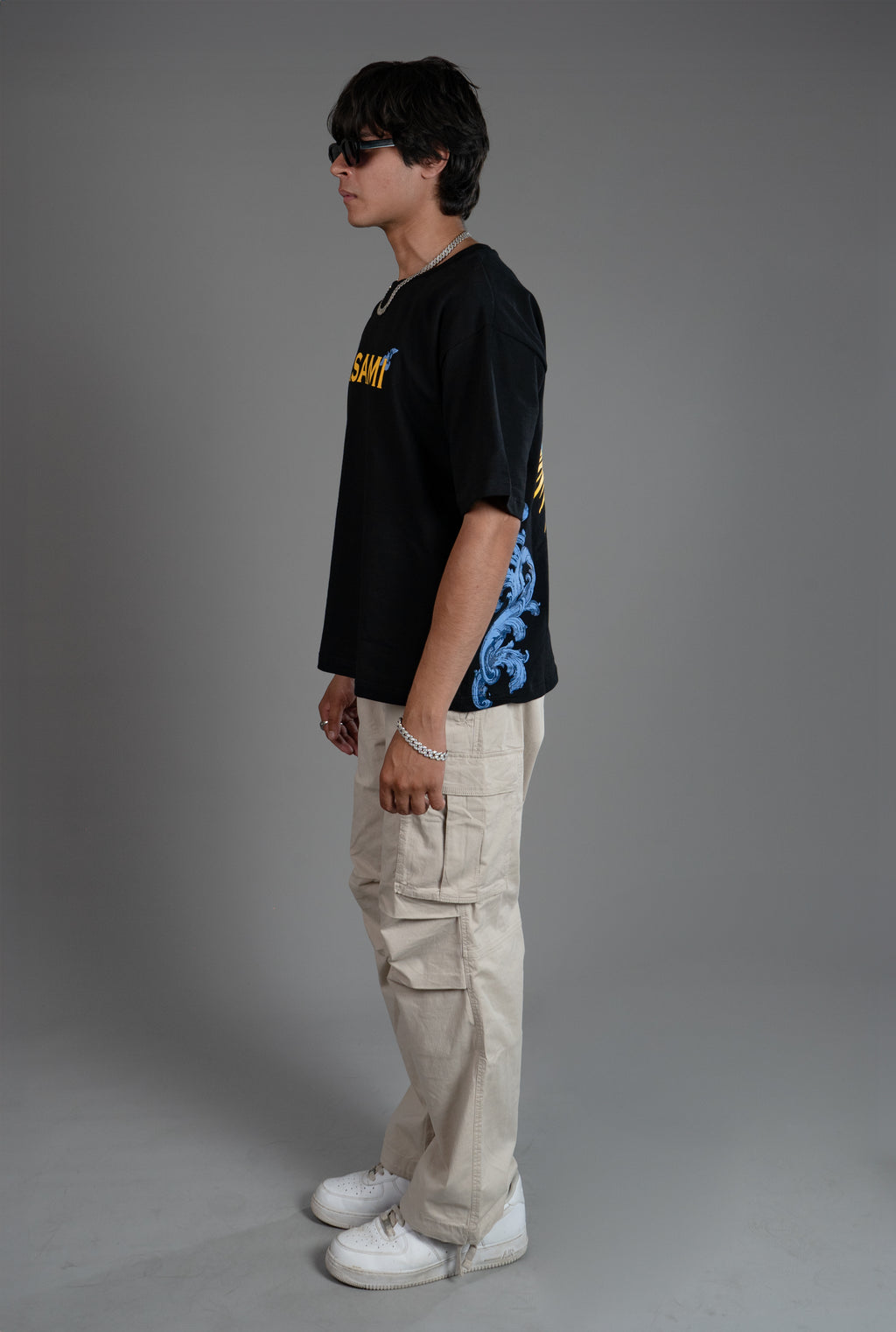ASAMI Dual Print Black Oversized T-Shirt