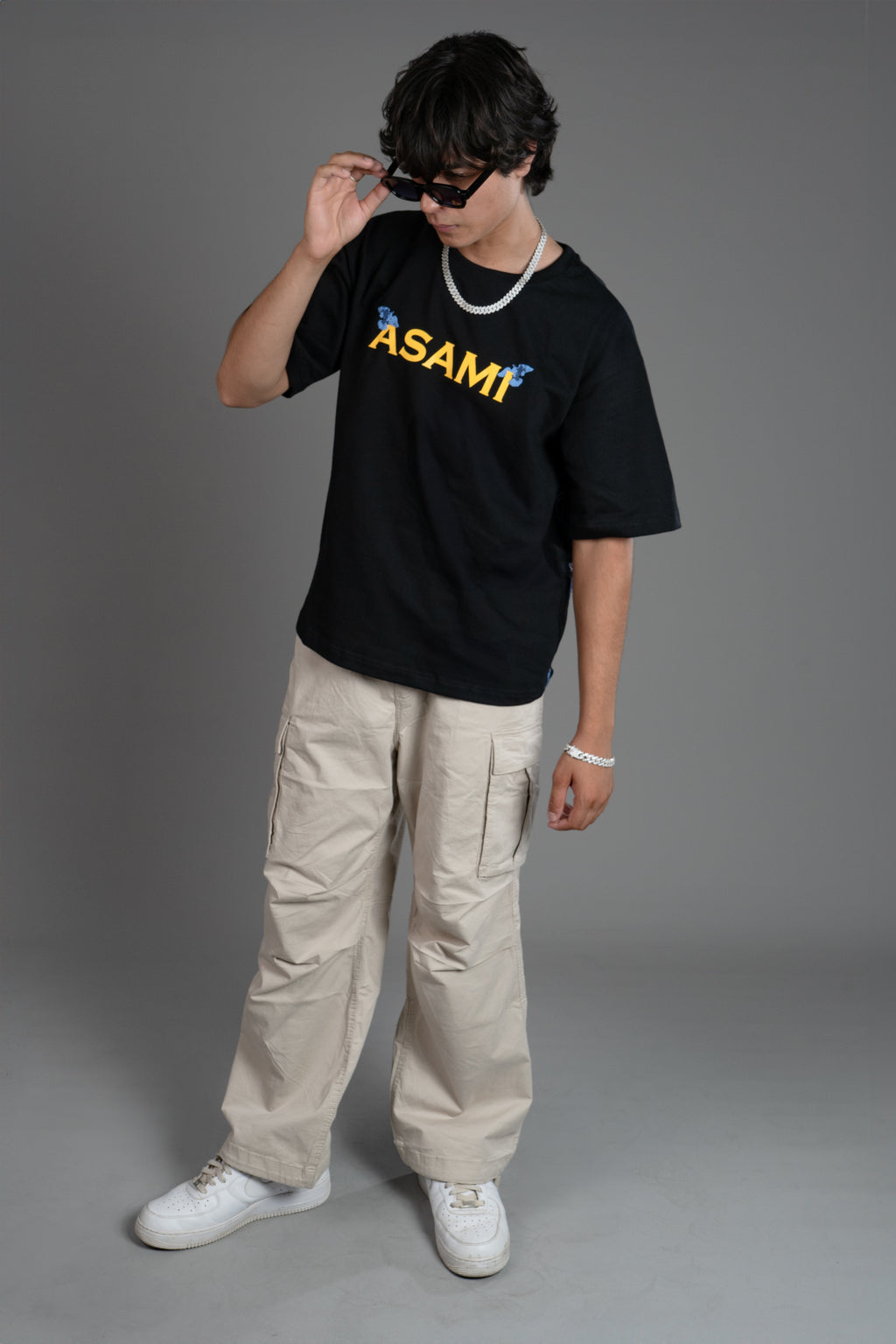 ASAMI Dual Print Black Oversized T-Shirt