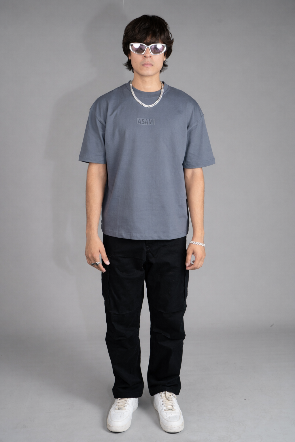 ASAMI Minimal Grey Oversized Tee